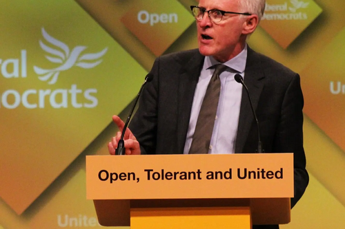 Image courtesy of Liberal Democrats on Flickr Norman Lamb speaking at Liberal Democrat conference rally
