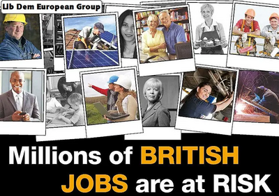 Image courtesy of Liberal Democrats, UK Millions of jobs outside of the EU