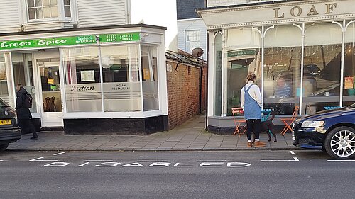 Marked disabled parking bay in Sandgate
