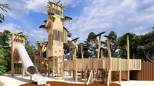 Preview image of new Lower Leas Coastal Park Play Area equipment