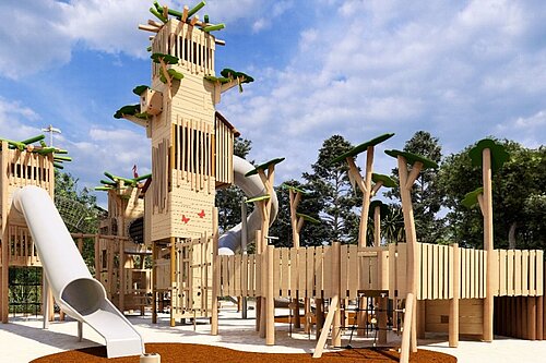 Preview image of new Lower Leas Coastal Park Play Area equipment