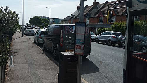 Bus stop with bus