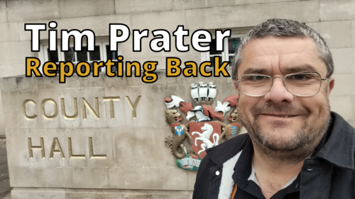 Tim Prater: Reporting Back (Tim Prater outside County Hall)