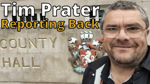 Tim Prater: Reporting Back (Tim Prater outside County Hall)