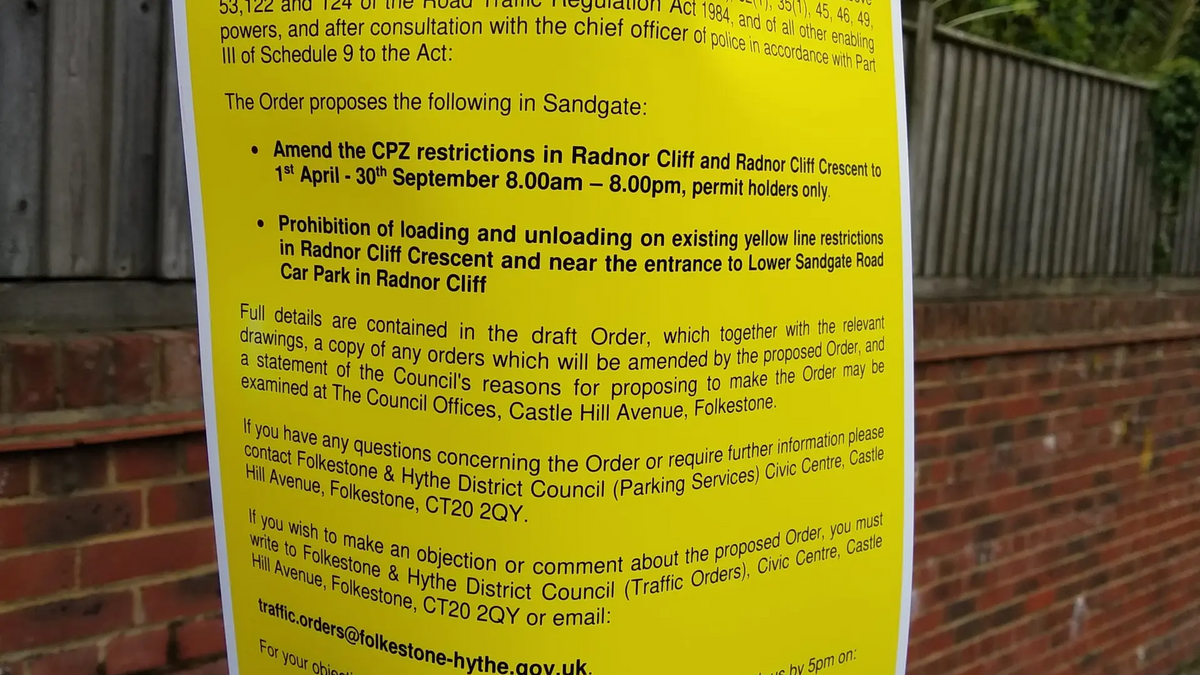 Radnor Cliff and Radnor Cliff Crescent CPZ Alteration Consultation The