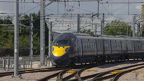 southeastern HS1 train leaving St Pancras