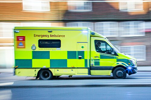 Ambulance travelling at speed