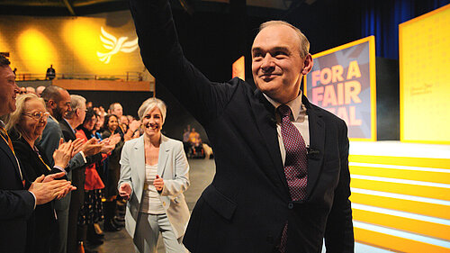 Ed Davey at a conference